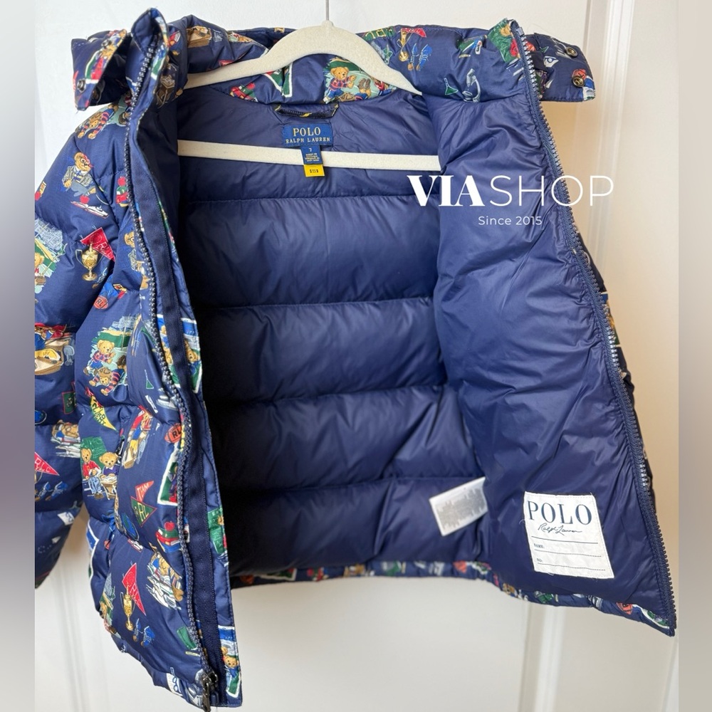 Polo Bear by Ralph Lauren Kid’s Water-Repellent Down Jacket, Multi, Retail $195 - Picture 7 of 9